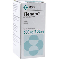 TIENAM IV SOLUCION INYECTABLE 500 mg 500 mg CAJA CON 1 FRASCO AMPULA