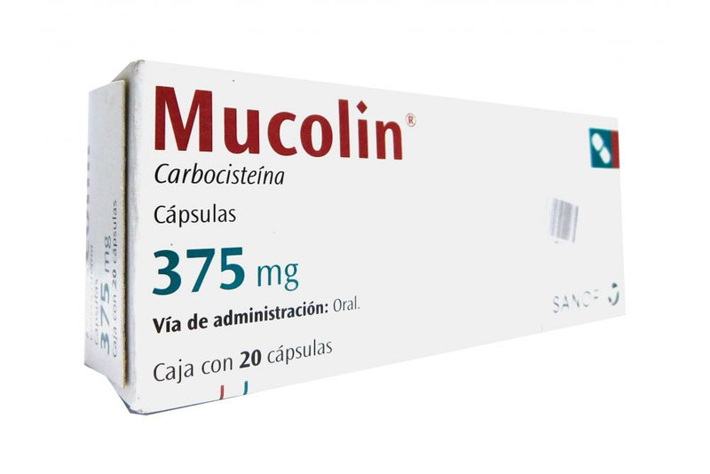 MUCOLIN CAPSULAS 375 mg CAJA CON 20