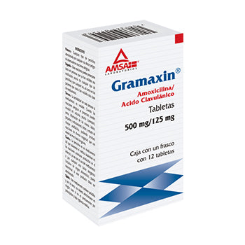 GRAMAXIN TABLETAS 500 mg/125 mg FRASCO CON 12