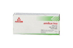 AMIKACINA SOLUCION INYECTABLE 500 mg/2 mL CAJA CON 2 AMPOLLETAS DE 2 mL