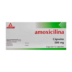 AMOXICILINA CAPSULAS 500 mg CAJA CON 12