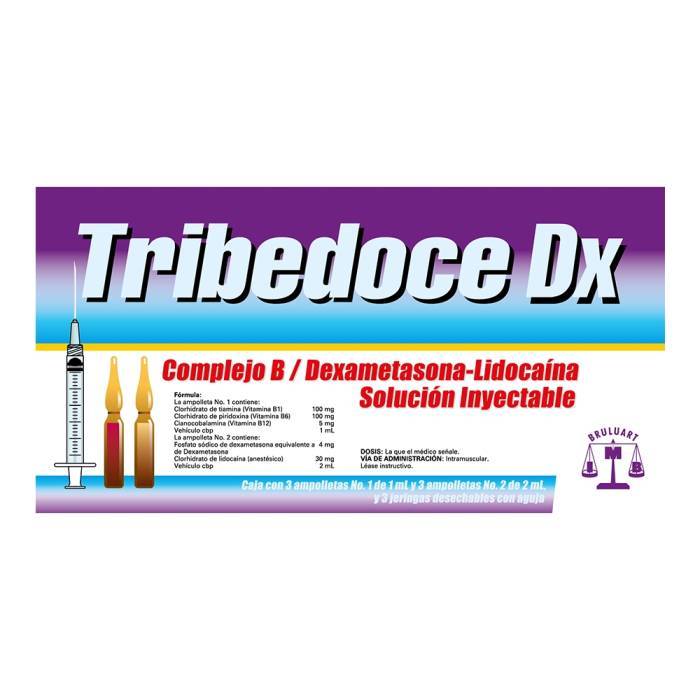 TRIBEDOCE DX SOLUCION INYECTABLE CAJA CON 3 AMPOLLETAS DE 1 mL y 3 DE 2 mL