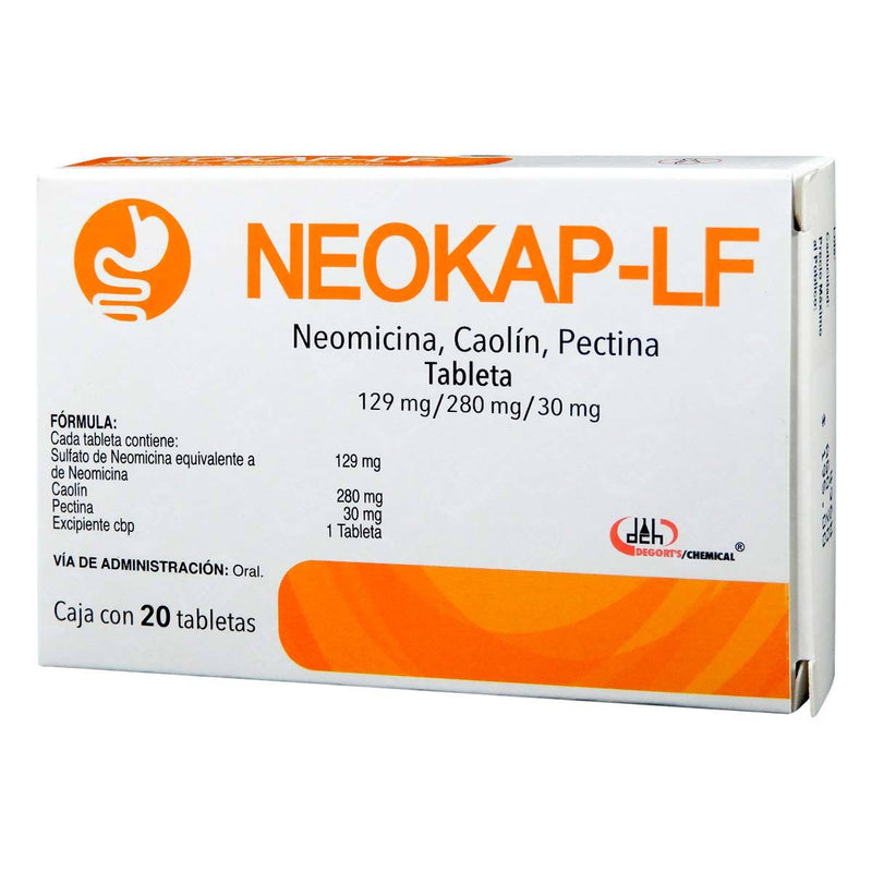 NEOKAP-LF TABLETAS 129 mg 280 mg 30 mg CAJA CON 20
