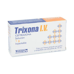TRIXONA IV SOLUCION INYECTABLE 1g CAJA CON FRASCO AMPULA CON 10 mL