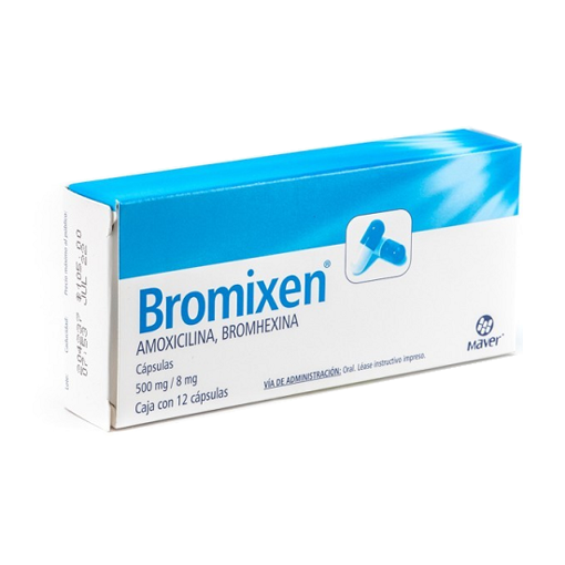 BROMIXEN CAPSULAS 500 mg/8 mg CAJA CON 12