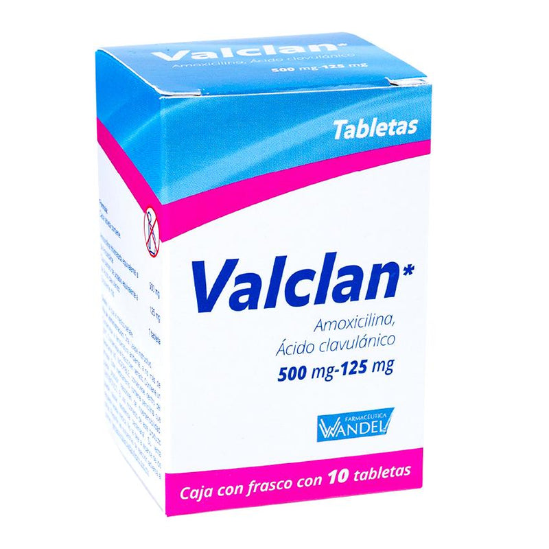 VALCLAN TABLETAS 500 mg-125 mg FRASCO CON 10