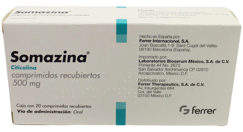 SOMAZINA COMPRIMIDOS RECUBIERTOS 500 mg CAJA CON 20