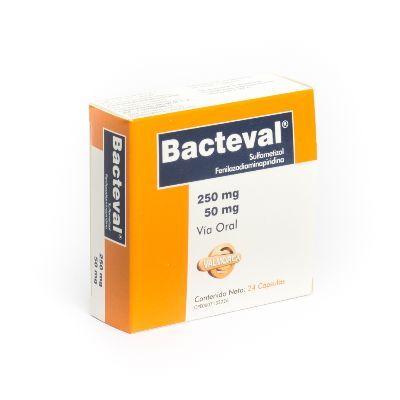 Bacteval 250mg/50mg x 24 Capsulas