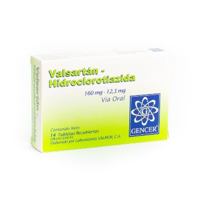 Valsartan/Hidroclorotiazida 160/12.5mg x 14 Tabletas