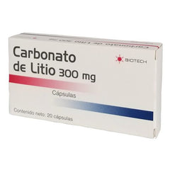 Carbonato De Litio 300mg x 20 Capsulas