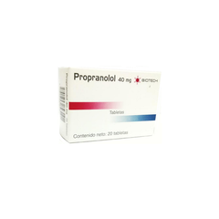 Propanolol 40mg x 20 Tabletas
