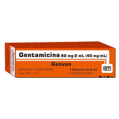 Gentamicina Genven Ampollas 80mg.