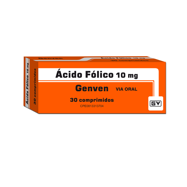 Acido Folico 10mg x 30 Tabletas