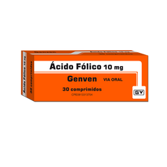 Acido Folico 10mg x 30 Tabletas