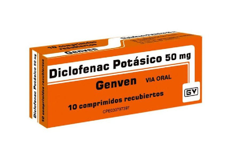 Diclofenac Pot. 50mg x 10 Comprimidos
