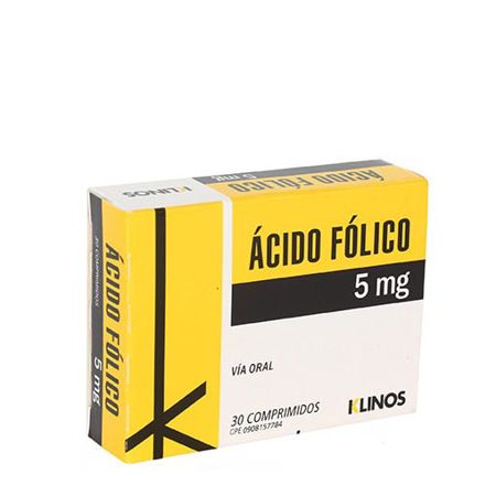 Acido Folico Klinos 5 mg x 30 Comprimidos