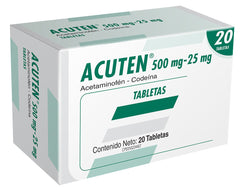 Acuten 500mg/25mg 20 Tabletas