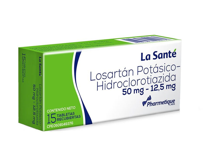 Losartan + Hidroclorotiazida 50/12,5mg x 15 Tabletas
