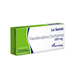 Fexofenadina Clorhidrato 120mg x 10 Tabletas