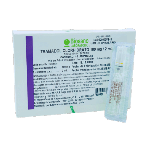 Tramadol Clorhidrato 100mg/2mL Ampolla