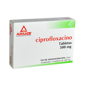 CIPROFLOXACINO TABLETAS 500 mg CAJA CON 12