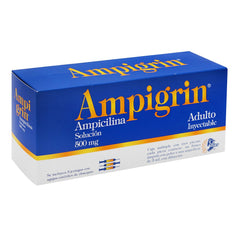 AMPIGRIN SOLUCION INYECTABLE ADULTO 500 mg CAJA 3 AMPOLLETAS