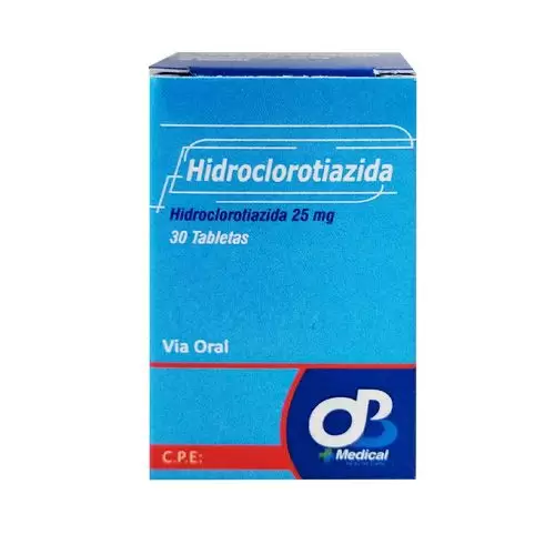Hidroclorotiazida 25mg x 30 Tabletas
